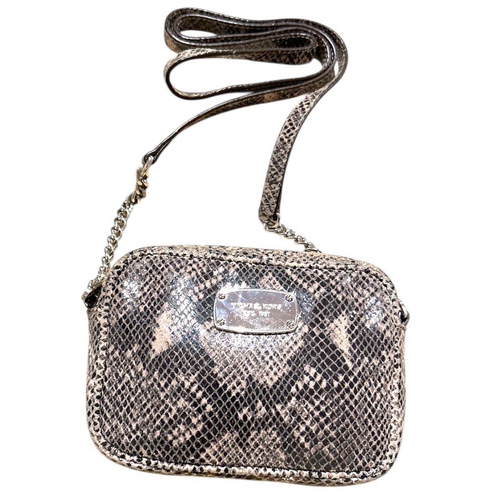 Michael Kors Gray & Black Python Embossed Mini Cr… - image 1